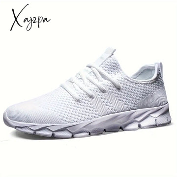 Mens Ultra-Lightweight Breathable Fabric Sneakers - Comfortable Lace-up Shoes with EVA Sole for Sports, Casual Wear - Ideal for Fall, Spring, Summer, Winter